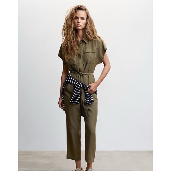 NWOT Lyocell Jumpsuit w/ Belt - Picture 3 of 5